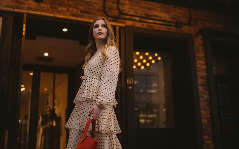 a person standing outside a building